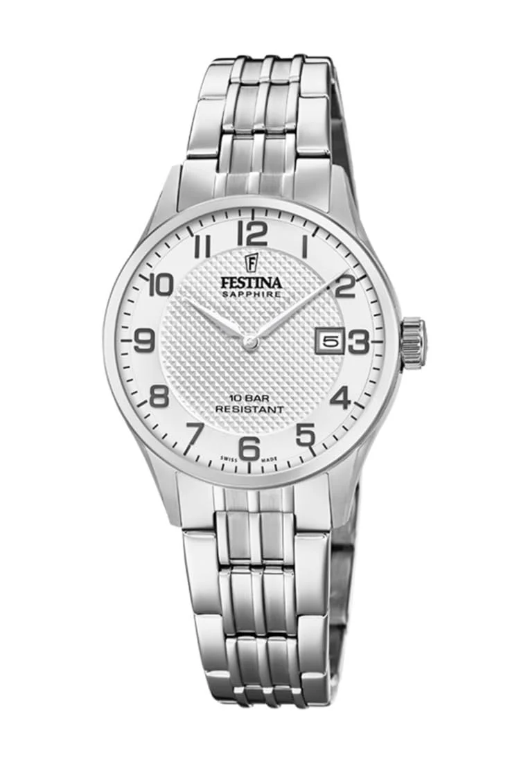 Жіночий годинник Festina Swiss made сріблястий корпус з нержавіючої сталі, фото №1