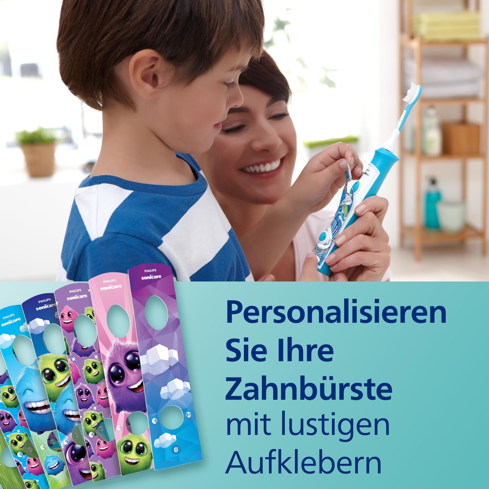 Зубная электрощетка Philips Sonicare For Kids HX6322 / 04 звуковая детская мягкая чистка бирюзовая, фото №7