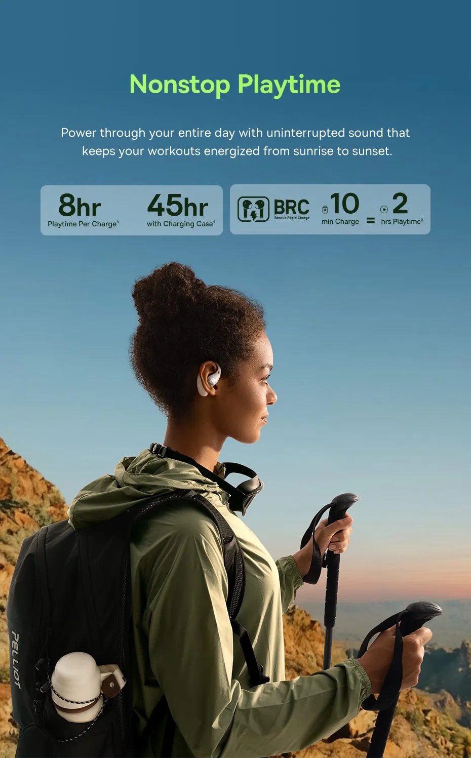Навушники Baseus Eli Sport 2 Open-Ear True Wireless Earbuds Black, фото №15