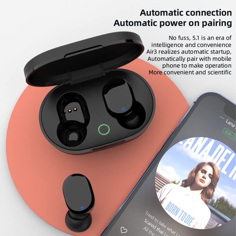 Наушники GUVGMY Air3 Беспроводные Bluetooth 5.1 Вкладыши Шумоподавление HiFi Стерео Сенсорное Управление IPX7 Черные, фото №2