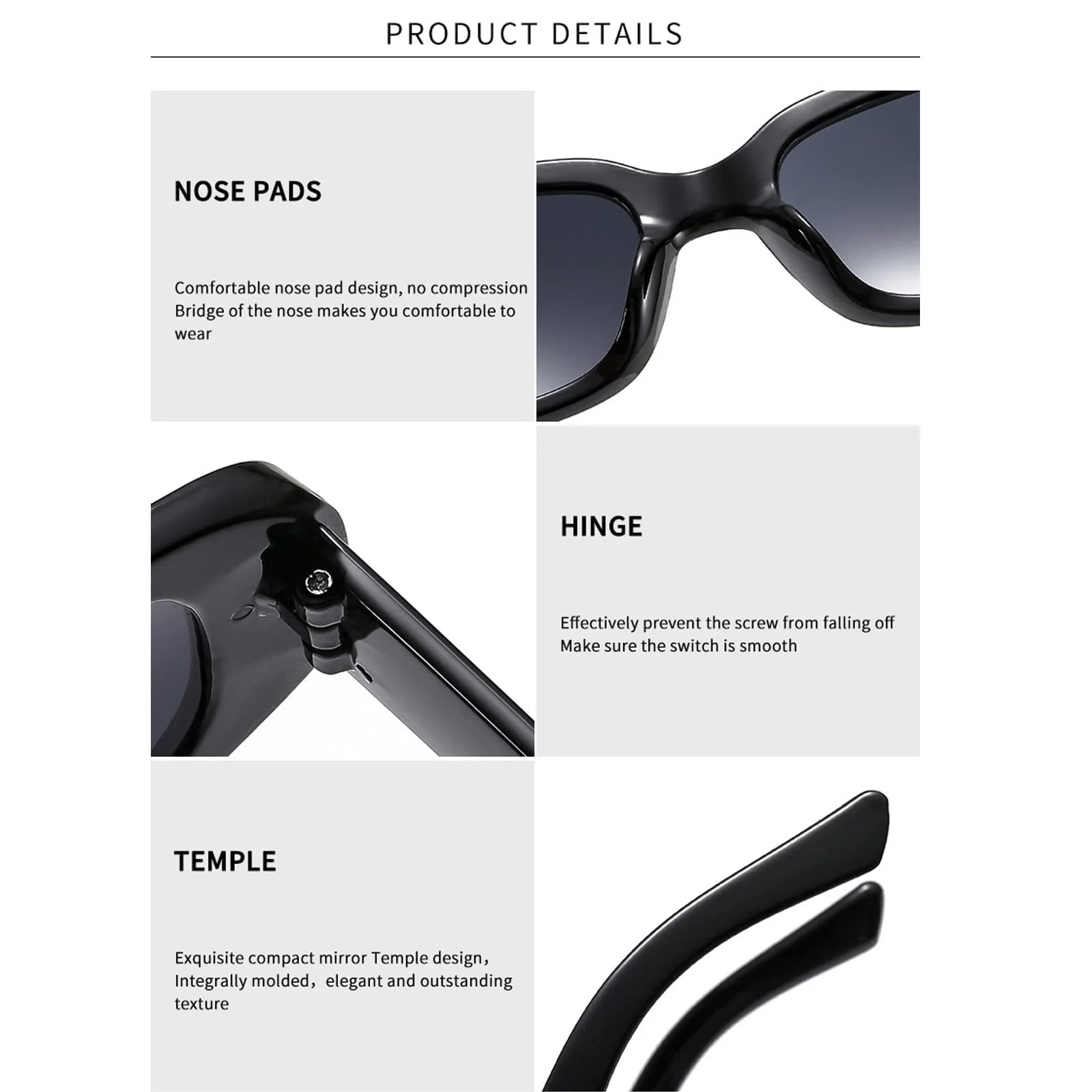 Сонцезахисні окуляри MG.Haus Вінтажні Прямокутні 90-х Ретро Вузькі UV400-захист, фото №3 Сонцезахисні окуляри MG.Haus Вінтажні Прямокутні 90-х Ретро Вузькі UV400-захист, фото №3