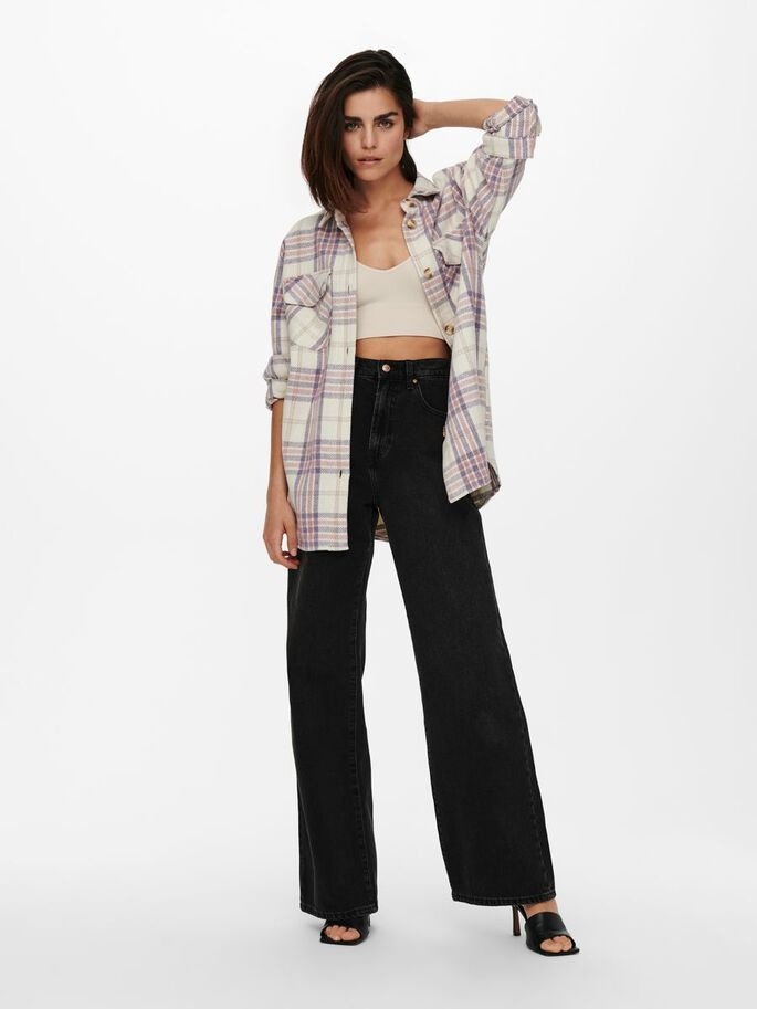 Куртка ONLY ONLVALENTINA L/S CHECK SHACKET OTW 15239157 Белый XS, фото №2