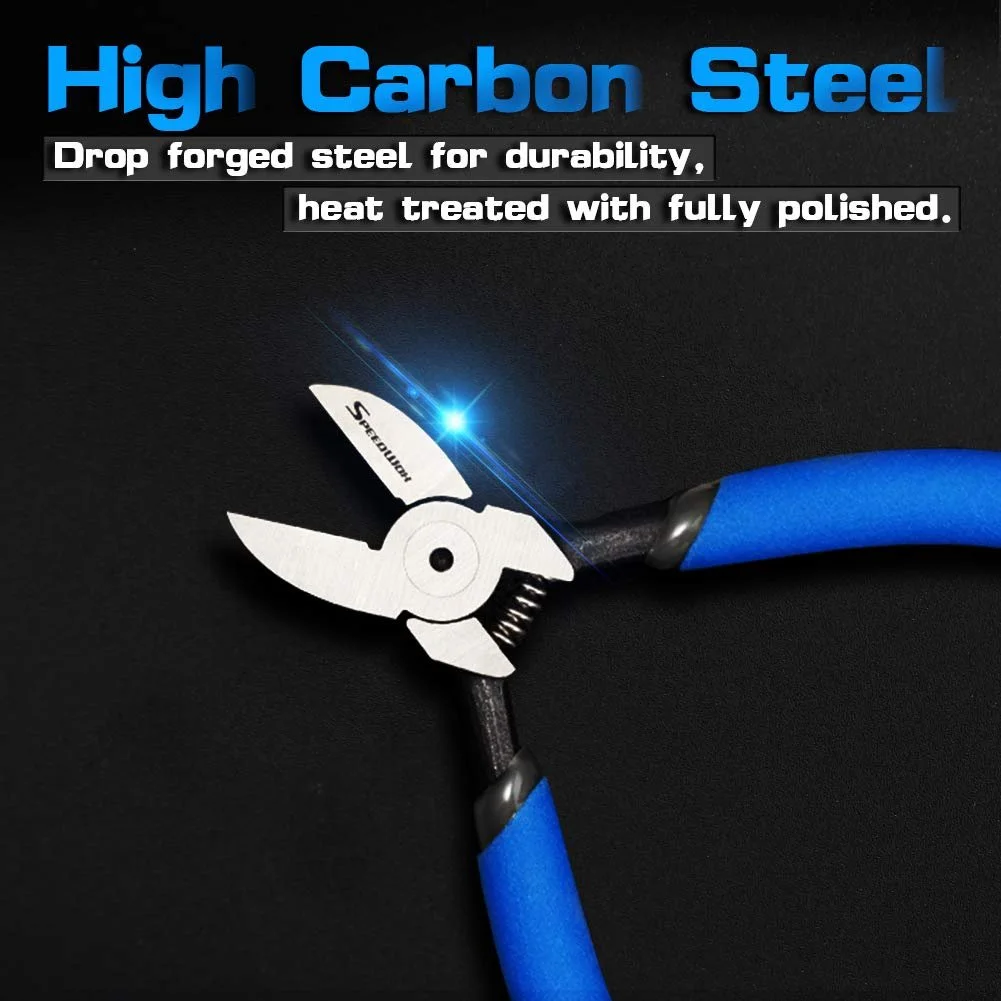 Бокорезы SPEEDWOX Мини диагональные 11,43 см для пластика, кусачки с углом, боковой кусачка, для резки проволоки, из высокоуглеродистой стали, с высоким рычагом и пружиной, фото №2 Бокорезы SPEEDWOX Мини диагональные 11,43 см для пластика, кусачки с углом, боковой кусачка, для резки проволоки, из высокоуглеродистой стали, с высоким рычагом и пружиной, фото №2