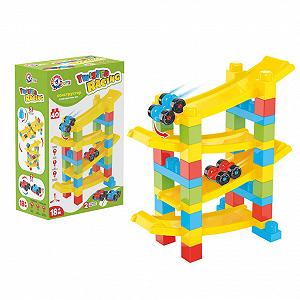 Детский конструктор Закрученные гонки 9581TXK с машинками - Фото 1