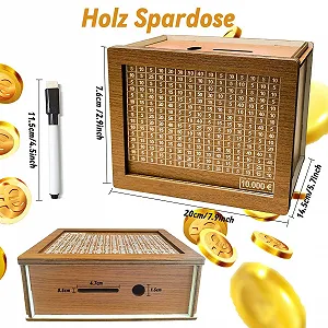 Скарбничка Wooden з лічильником 10 000 Євро Ретро synthetic.ua - Фото 1