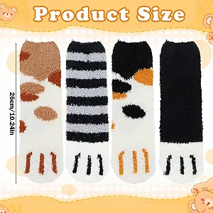 Плюшеві коралові шкарпетки, 4 пари м’яких шкарпеток synthetic.ua - Фото 1