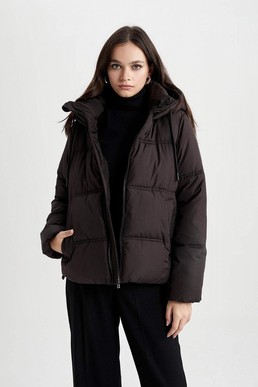 Жіноча зимова куртка Пальто DeFacto Relax Fit З капюшоном, фото №6