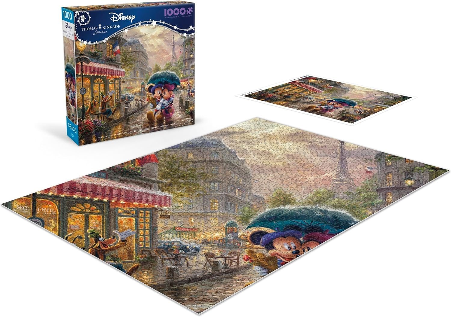 Пазл Ceaco Disney Thomas Kinkade Mickey & Minnie in Paris 1000 елементів, фото №4 Пазл Ceaco Disney Thomas Kinkade Mickey & Minnie in Paris 1000 елементів, фото №4