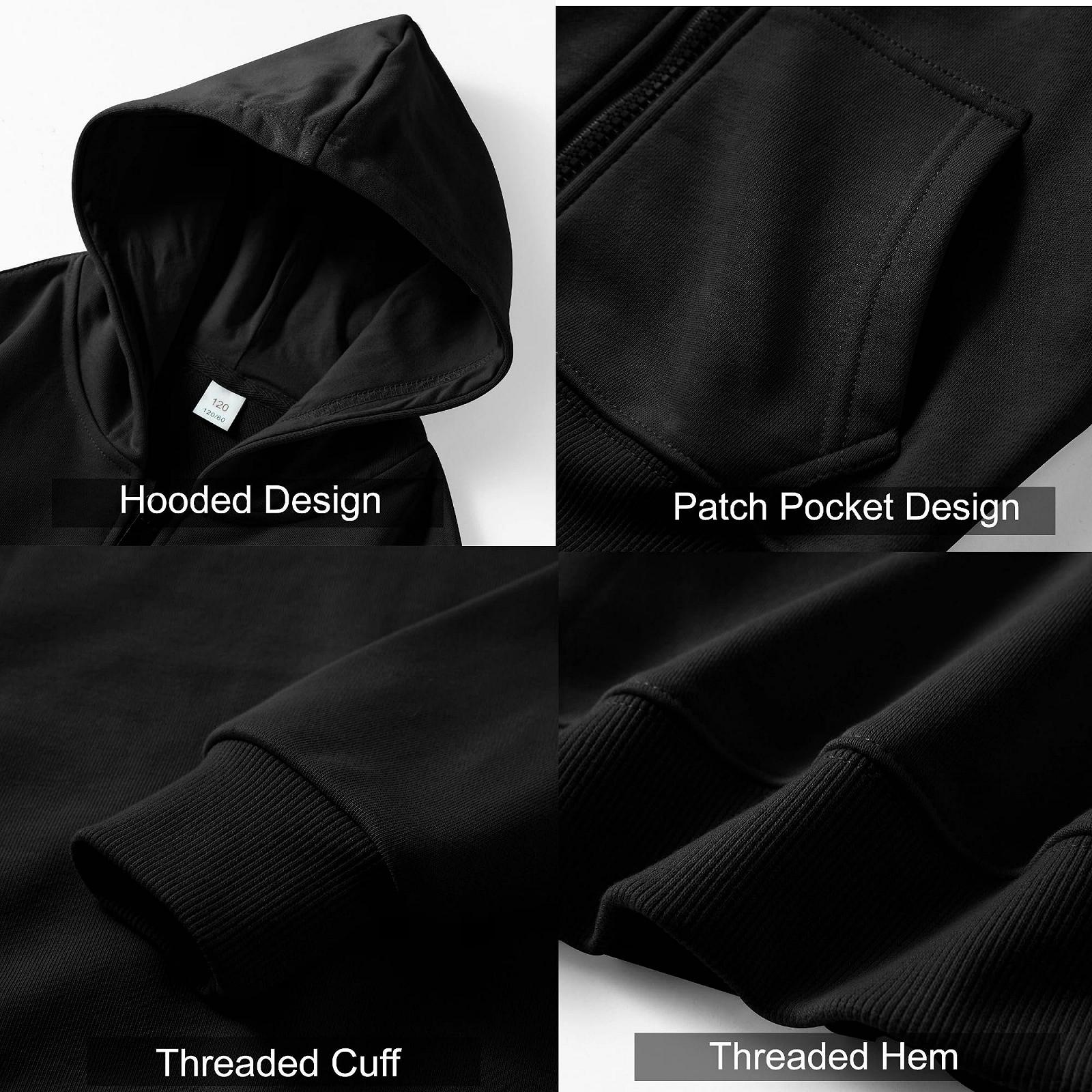 Худі на блискавці Hotfiary для хлопчиків і дівчаток, дитяча бавовняна толстовка з капюшоном, фото №5