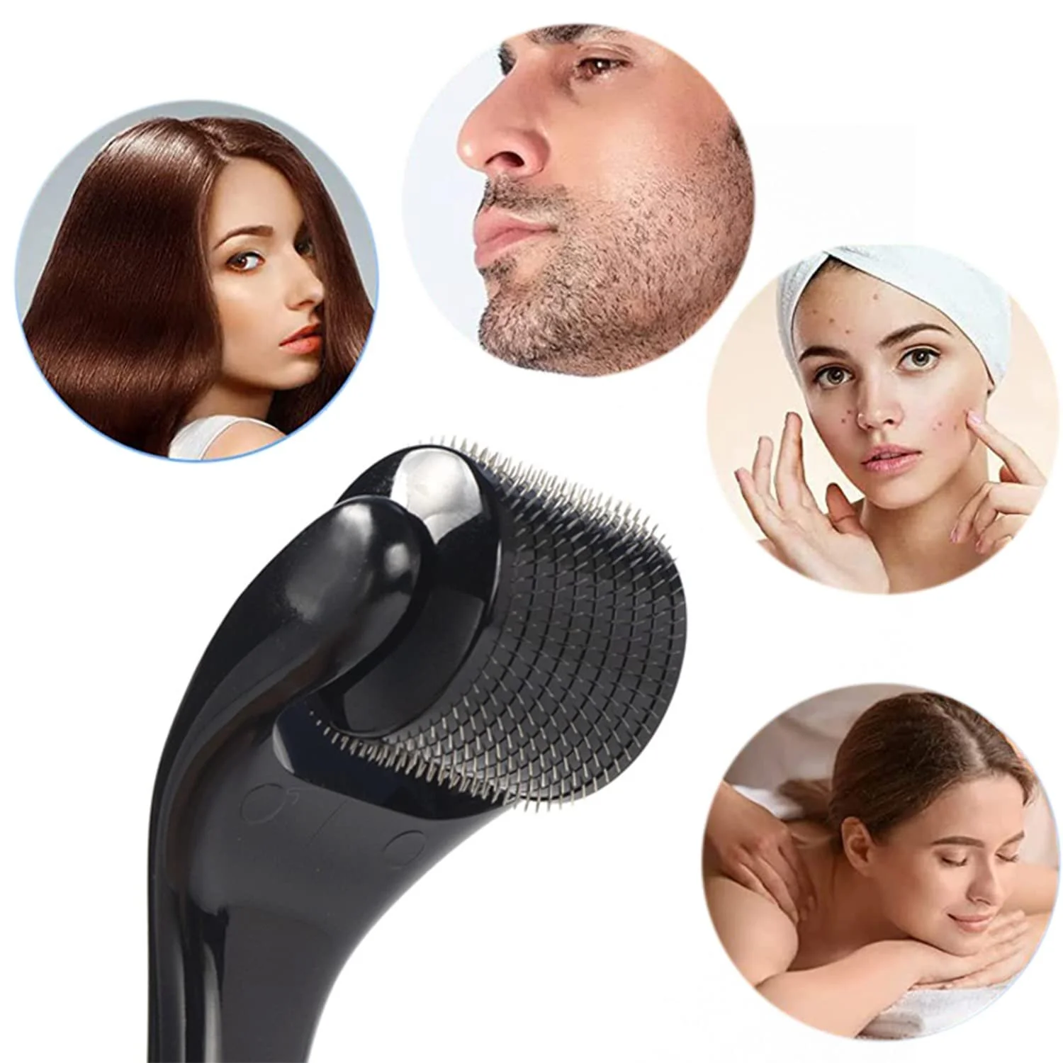 Дерма ролер LacyMC 0,5 мм, мікронідлінг ролер 540 для догляду за шкірою та волоссям, фото №5