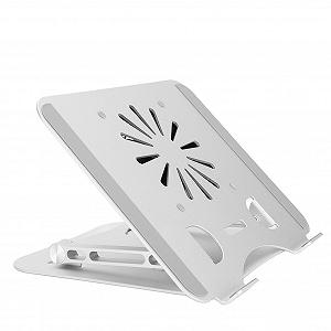 Подставка-охладитель для ноутбука 17 дюймов, алюминиевый сплав, портативная, складная, регулируемая высота, с USB вентилятором для охлаждения, для игровых ноутбуков и планшетов до 17 дюймов synthetic.ua - Фото 1