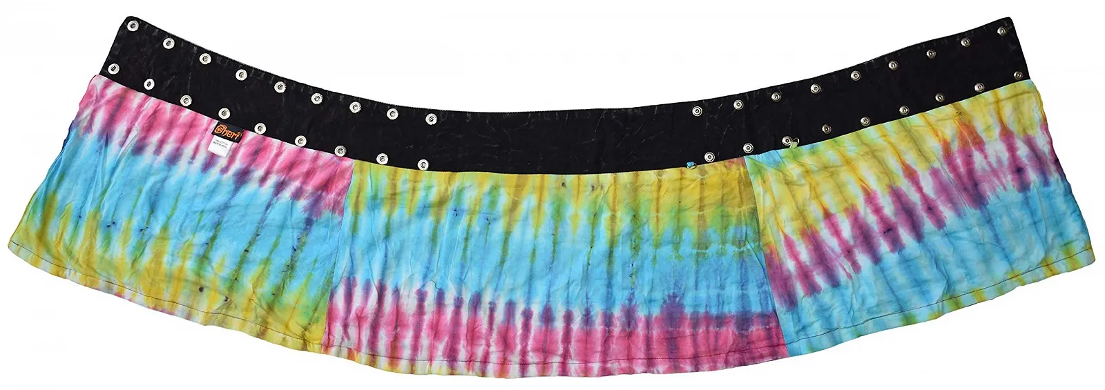 Спідниця Gheri Жіноча Двостороння Клаптикова Бавовняна З зав'язками, Фарбована у стилі тай-дай, На кнопках, фото №7