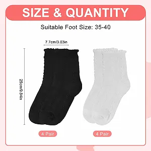 Шкарпетки з рюшами 8 пар Жіночі, Універсальний розмір synthetic.ua - Фото 1