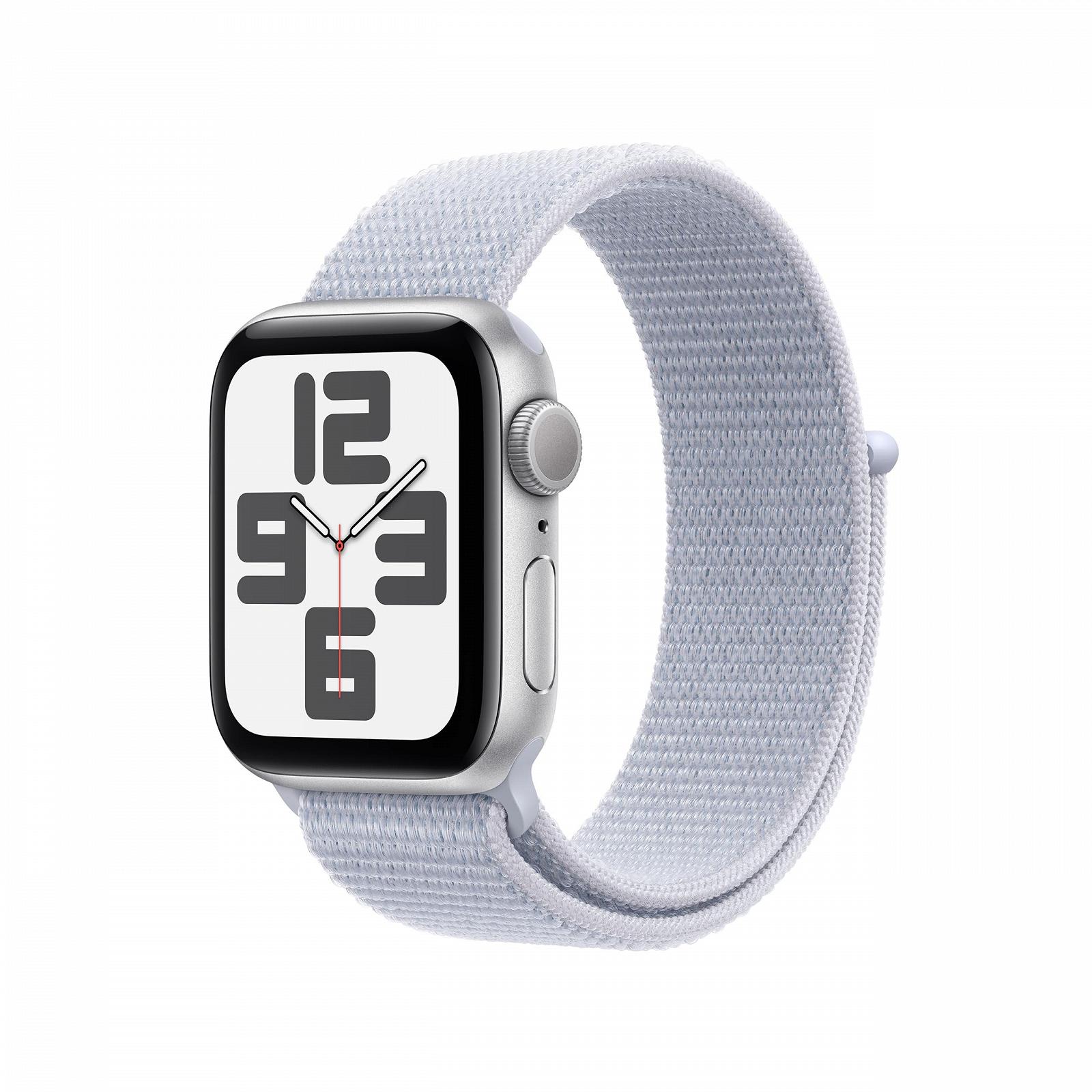 Смарт-годинник Apple Watch SE (2nd Generation) GPS 40mm алюмінієвий корпус сріблястий та Sport Loop синій колір хмари (One Size), фото №1