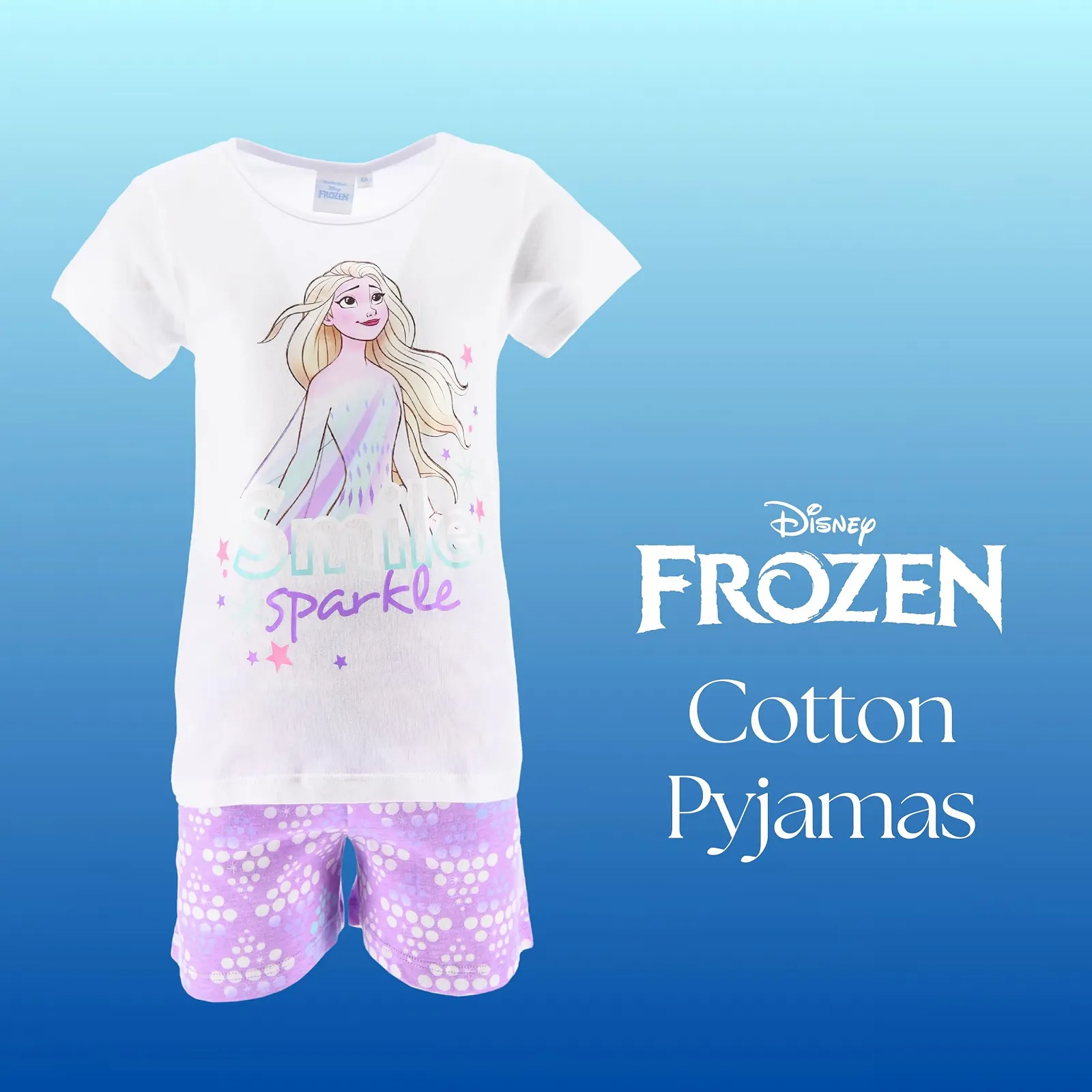 Комплект піжамний (футболка та шорти) Disney Elsa для дівчат, м'яка бавовна, 2 предмети, дизайн Frozen, фото №3 Комплект піжамний (футболка та шорти) Disney Elsa для дівчат, м'яка бавовна, 2 предмети, дизайн Frozen, фото №3