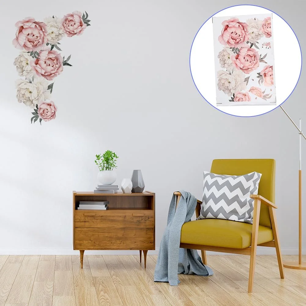 Наклейка на стіну Півонії Водонепроникна Квіти, фото №6