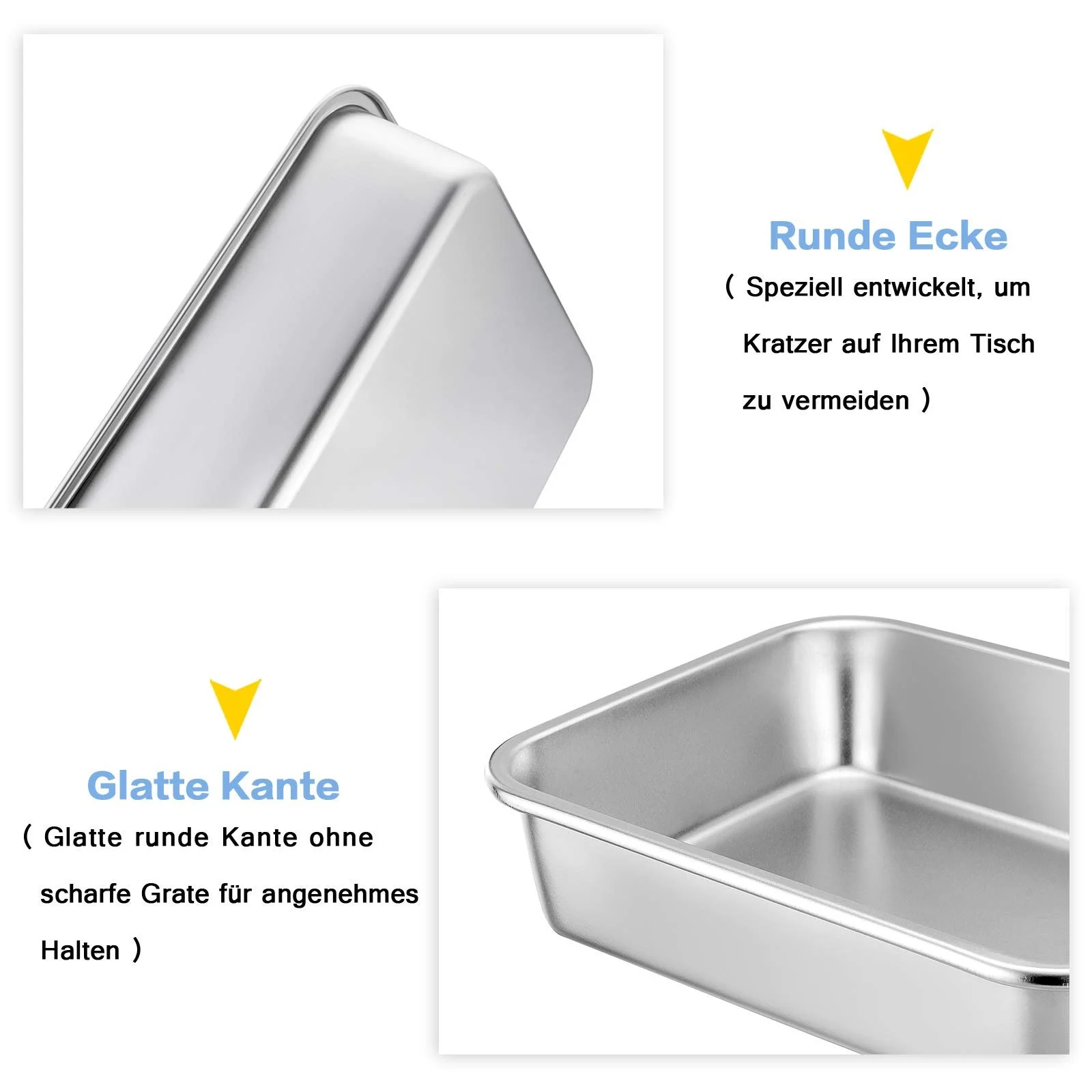 Форма для запекания Homikit нержавеющая сталь прямоугольная 32.5 x 25.5 x 8 см, фото №3