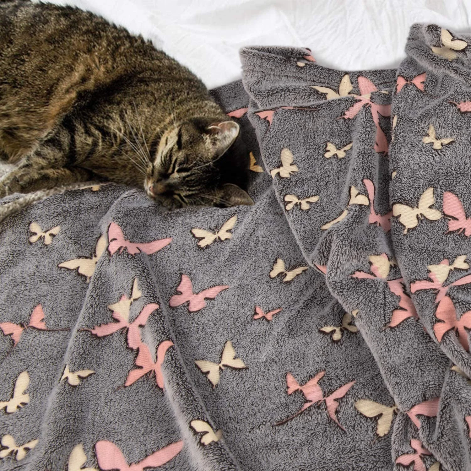 Покривало Kanguru, що світиться в темряві М'який плед 130 x 150 см, Сірий, фото №5 Покривало Kanguru, що світиться в темряві М'який плед 130 x 150 см, Сірий, фото №5