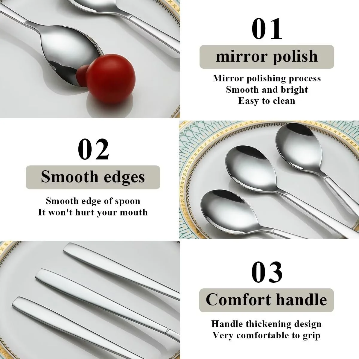 Ложка столова Berglander з нержавіючої сталі, набір 12 штук, фото №6 Ложка столова Berglander з нержавіючої сталі, набір 12 штук, фото №6