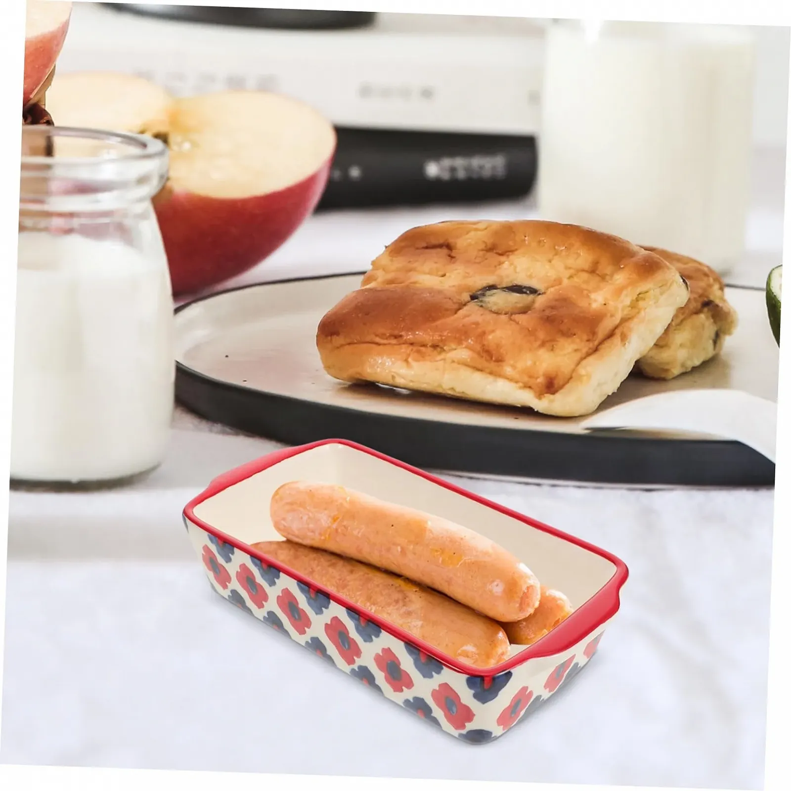 Форма для запекания керамическая прямоугольная с ручками для духовки и микроволновой печи, фото №8 Форма для запекания керамическая прямоугольная с ручками для духовки и микроволновой печи, фото №8