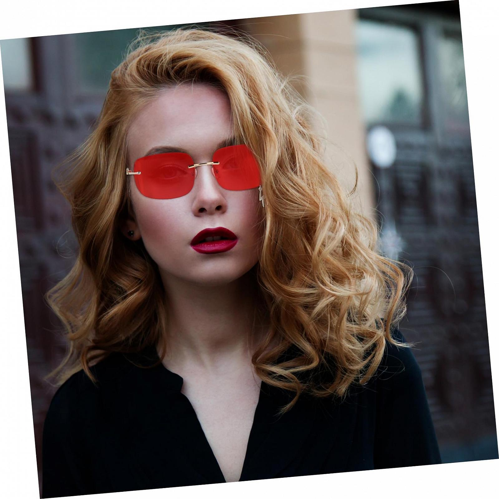 Сонцезахисні окуляри LIFKOME 2 шт, без оправи, тоновані, червоні, фото №9