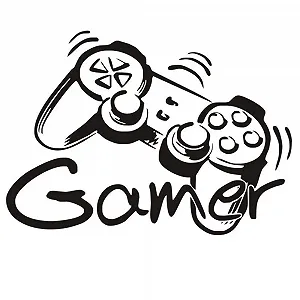 Наклейка для стін Gamer Controller Game Boy 42 x 30 см Чорний - Фото 1