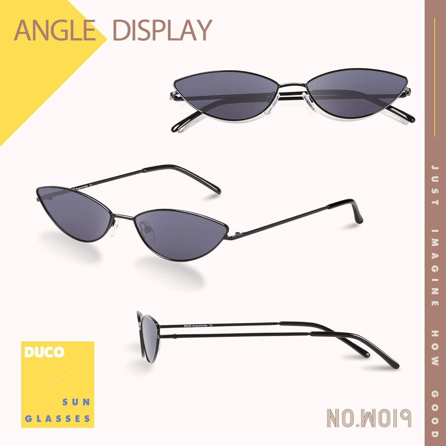 Вінтажні сонцезахисні окуляри DUCO для жінок Ретро Готичні Поляризовані сонцезахисні окуляри UV400 Захист, фото №2