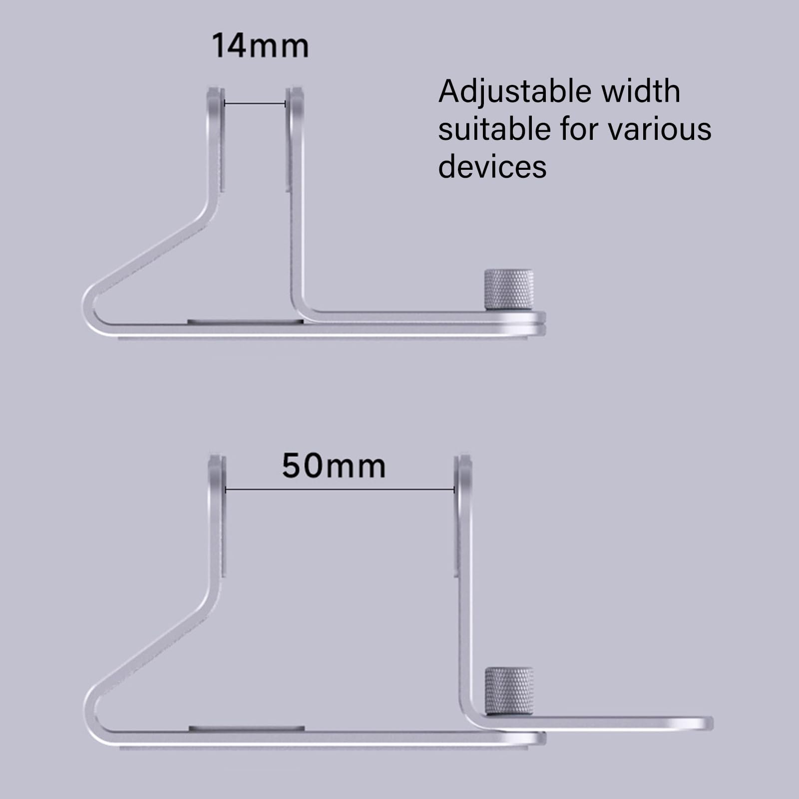 Вертикальная Подставка для ноутбука Алюминий регулируемая 14 мм, 45 мм, фото №7