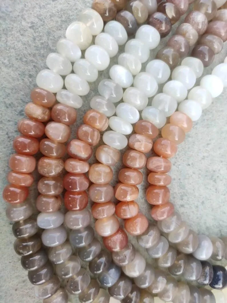 Бусины Лунный Камень Круглые Гладкие 8-9 мм, нить длиной 20 см, для изготовления ювелирных изделий, фото №2