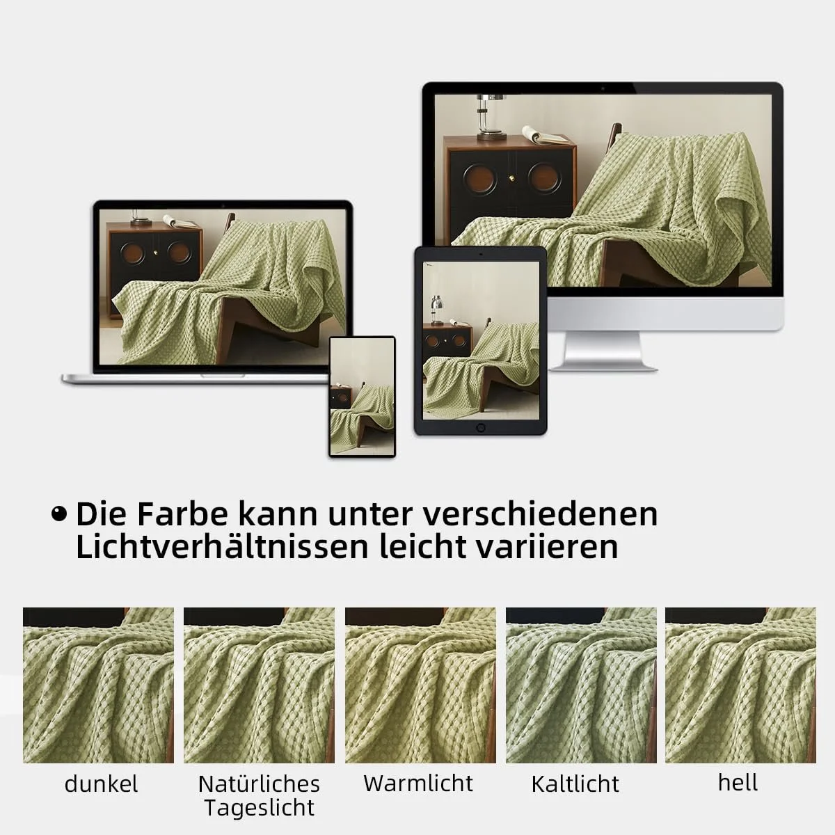 Покривало CHUFFED Бавовна 100% Вафельний Піке 220 x 240 см Авокадо Зелений, фото №6