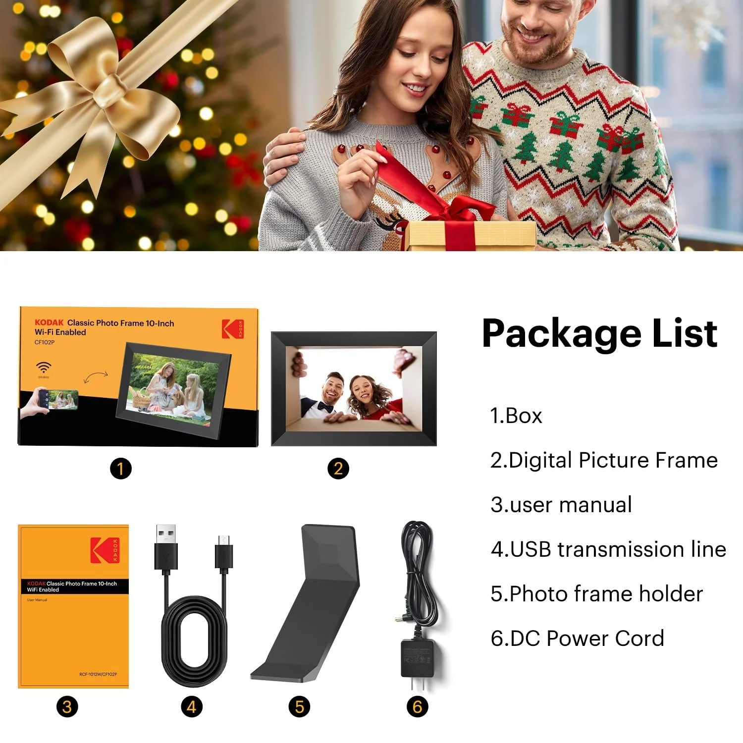 Цифровая фоторамка Kodak 10.1 дюйма WiFi HD IPS 32 GB Сенсорный экран Черный, фото №6