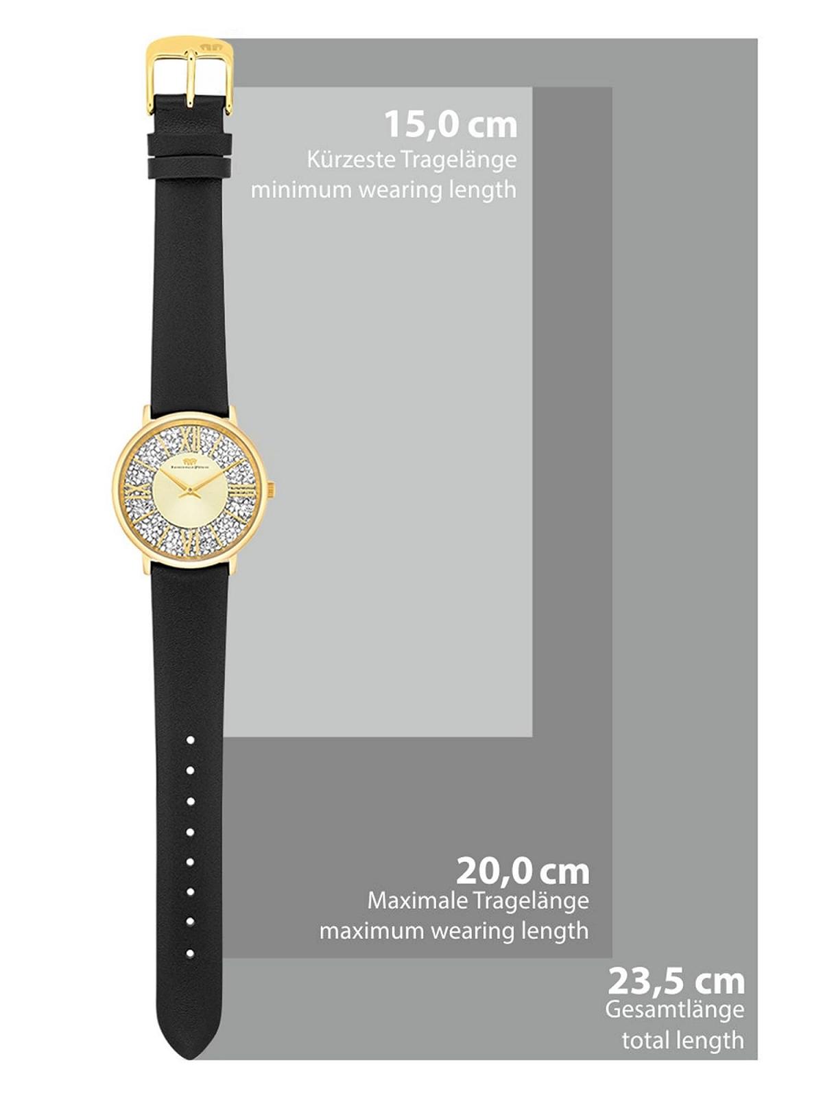 Жіночий годинник Rhodenwald & Söhne, аналоговий, кварцовий, Японія, 10010337, чорний шкіряний ремінець, прикрашений кристалами, золотий, фото №8 Жіночий годинник Rhodenwald & Söhne, аналоговий, кварцовий, Японія, 10010337, чорний шкіряний ремінець, прикрашений кристалами, золотий, фото №8