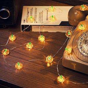 Гирлянда Lights4fun Тыква 20 LED с таймером для осеннего украшения, работающая от батареек synthetic.ua - Фото 1