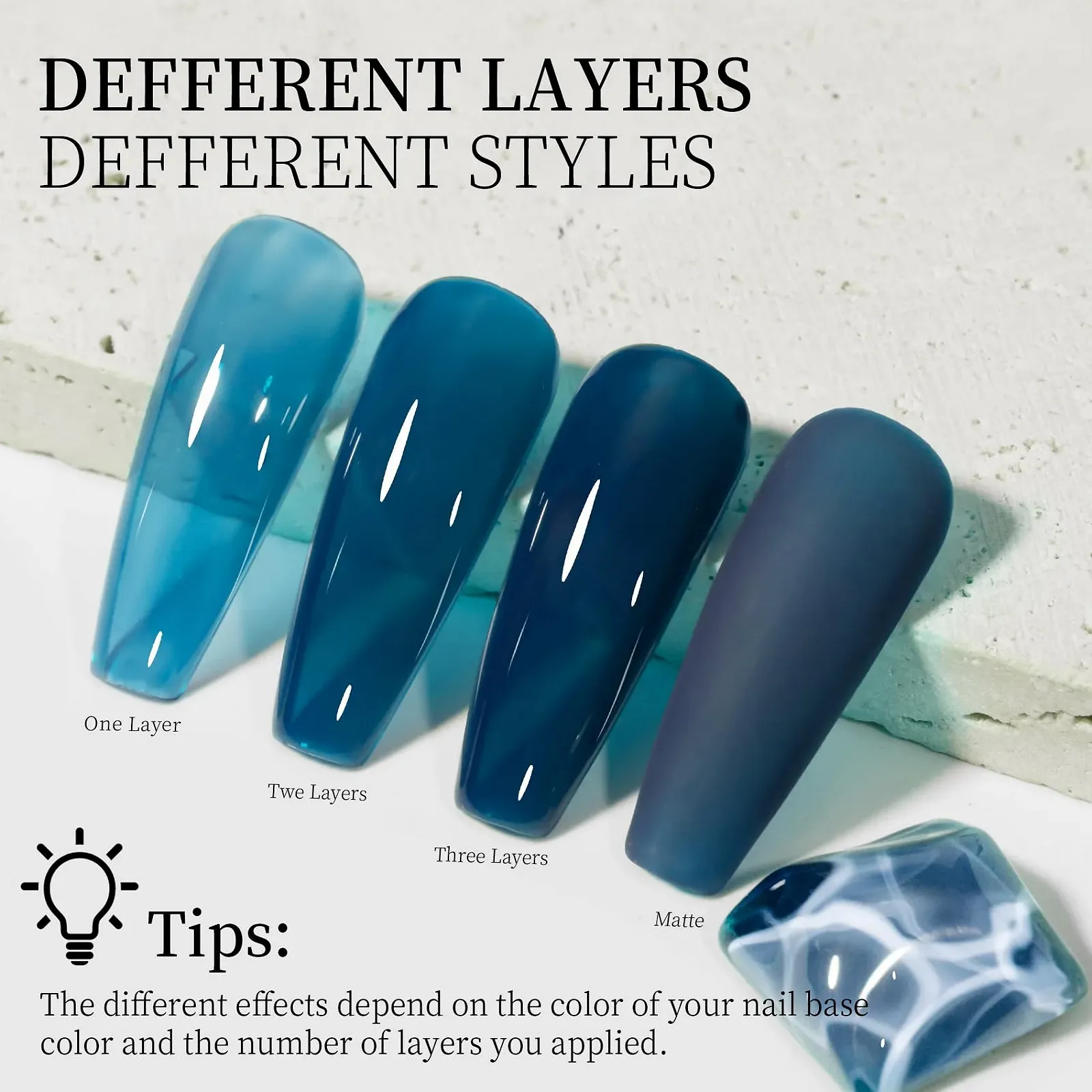 Гель-лак MAYCHAO Nude Sea Blue Translucent 15 мл, фото №3