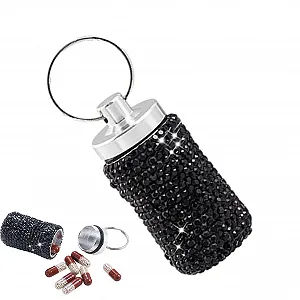 Таблетниця-брелок Sollee, маленька, металева, водонепроникна, портативна для кемпінгу та подорожей, для чоловіків та жінок - Фото 1