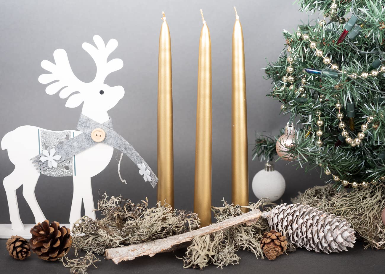 Свічки Metallic Taper 24 см Декорації Золотий, фото №2