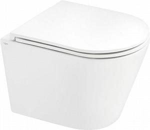 Унітаз підвісний Qtap Scorpio безобідковий з сидінням Slim Soft-close QT1433053ERW - Фото 1