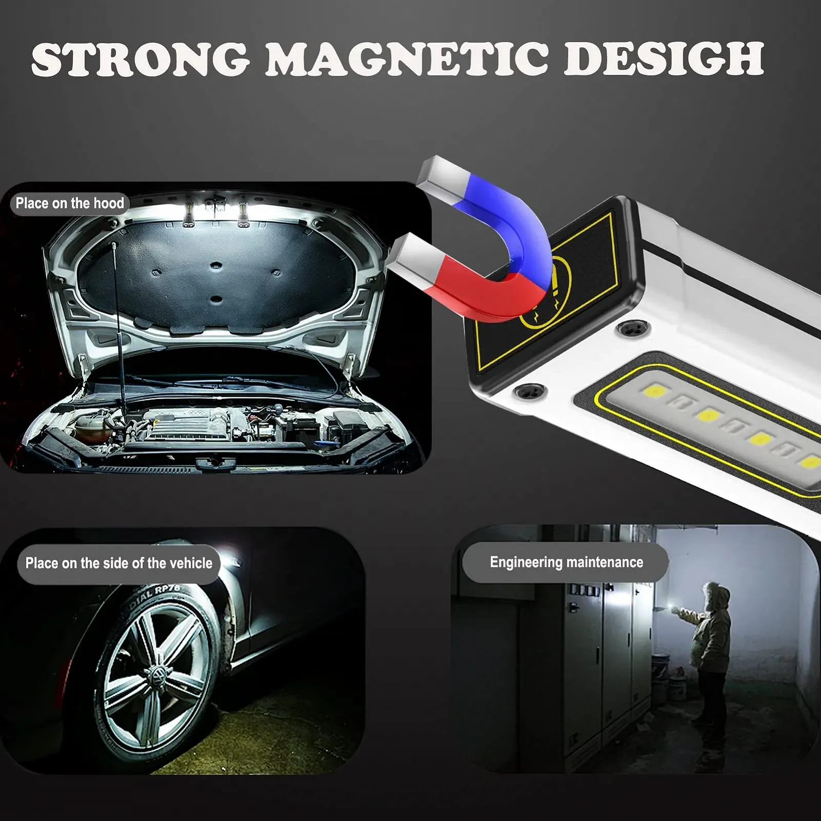 EDC Перезаряджуваний LED ліхтарик, Надяскравий тактичний з червоним, синім та COB робочим світлом, фото №6