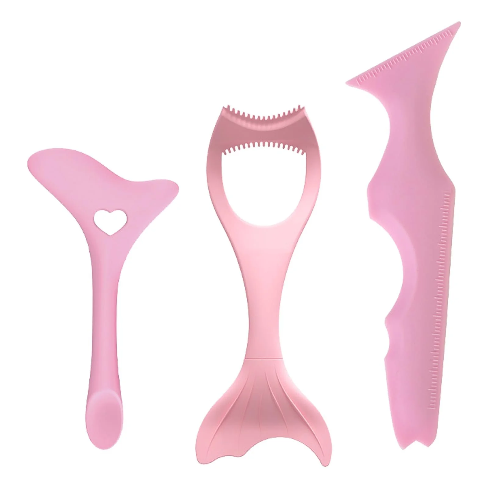 Набір з 3 трафаретів для підводки Melearch Силіконова косметична форма для початківців та професіоналів Рожева, фото №1