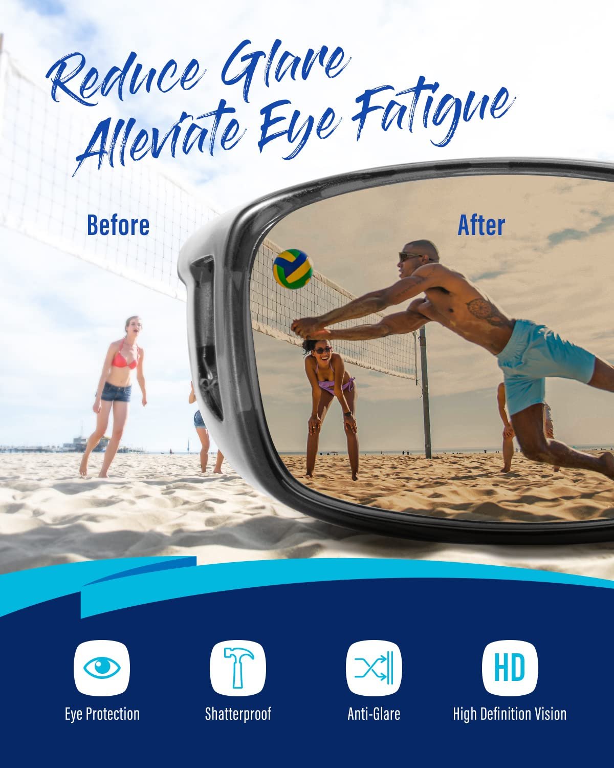 Окуляри для нічного водіння, накладні, для чоловіків, HD, поляризовані, антиблікові, фото №4