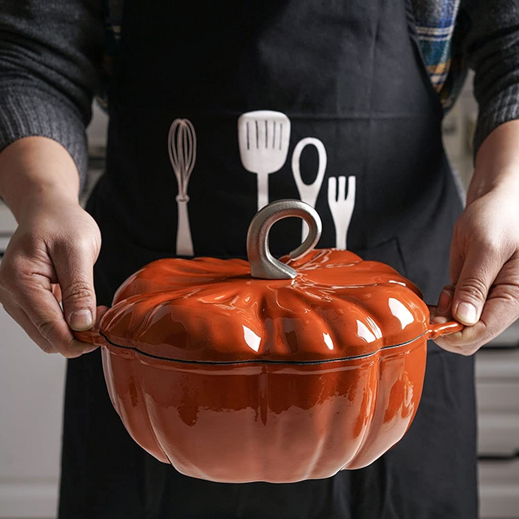 Каструля Wantanshopping Dutch Oven Pot Pumpkin Емалевий Чавунний Горщик Каструля (Оранжева), фото №6