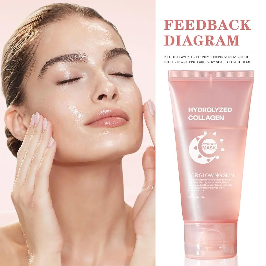 Маска Ночная Collagen, Маска для Лица Collagen Overnight, Корейская Маска-Пленка Collagen - Глубокое Увлажнение, Уменьшает Морщины и Улучшает Эластичность Кожи (Упаковка 1/Набор Discovery), фото №3