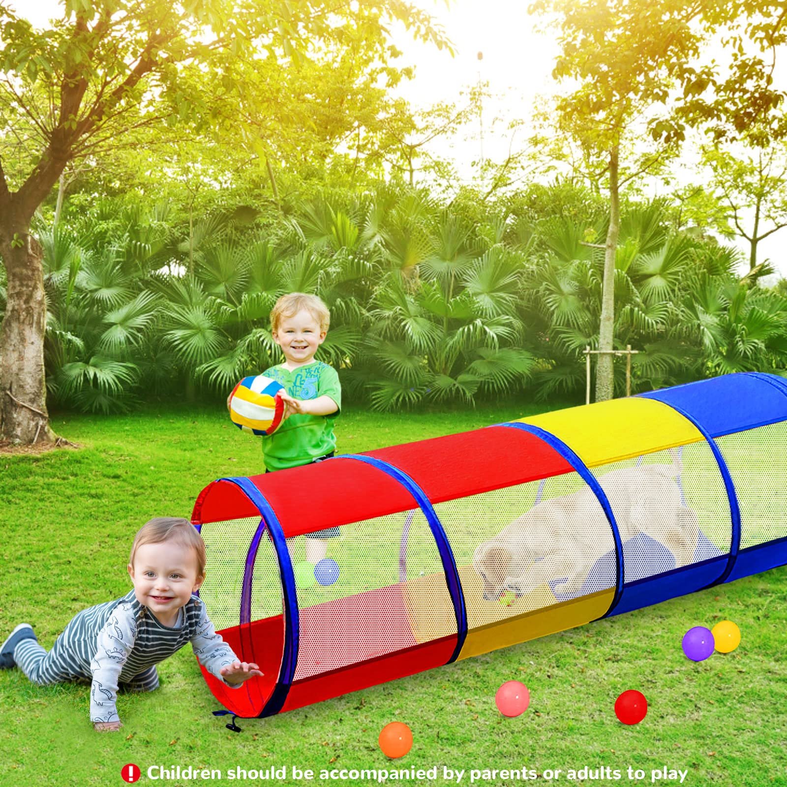 Игровой туннель Kids 6 Foot с двумя сетчатыми сторонами Pop Up Crawling 1 3 4 года, фото №3
