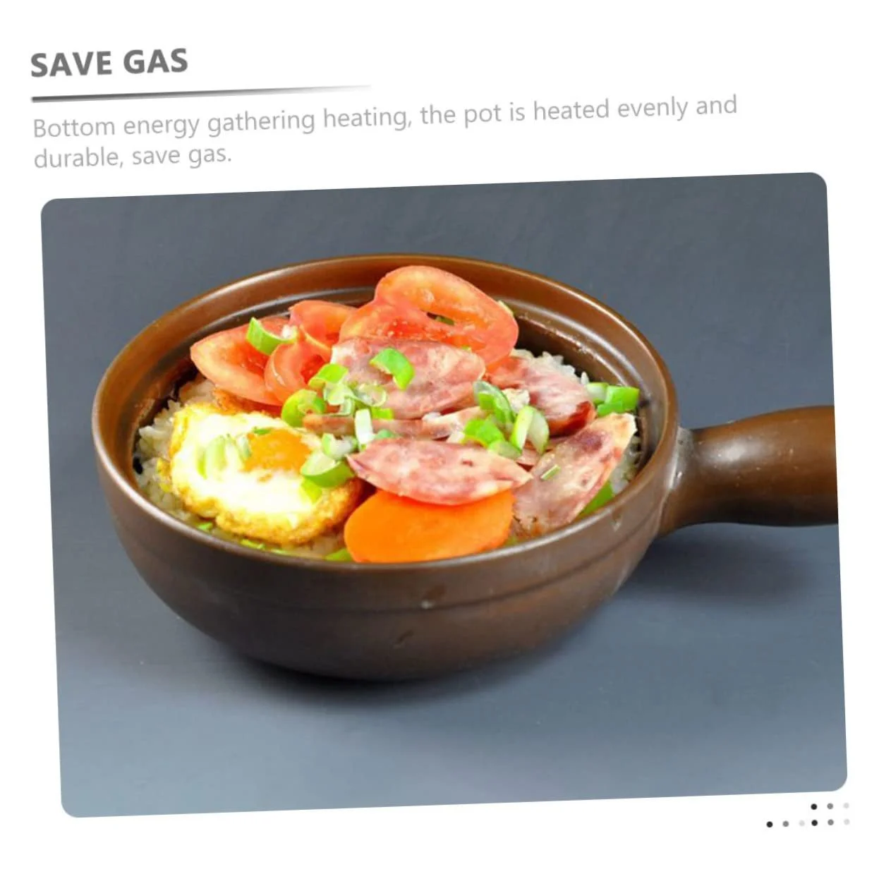 Горщик для рису VALICLUD керамічний термостійкий антипригарний з двома ручками, фото №6