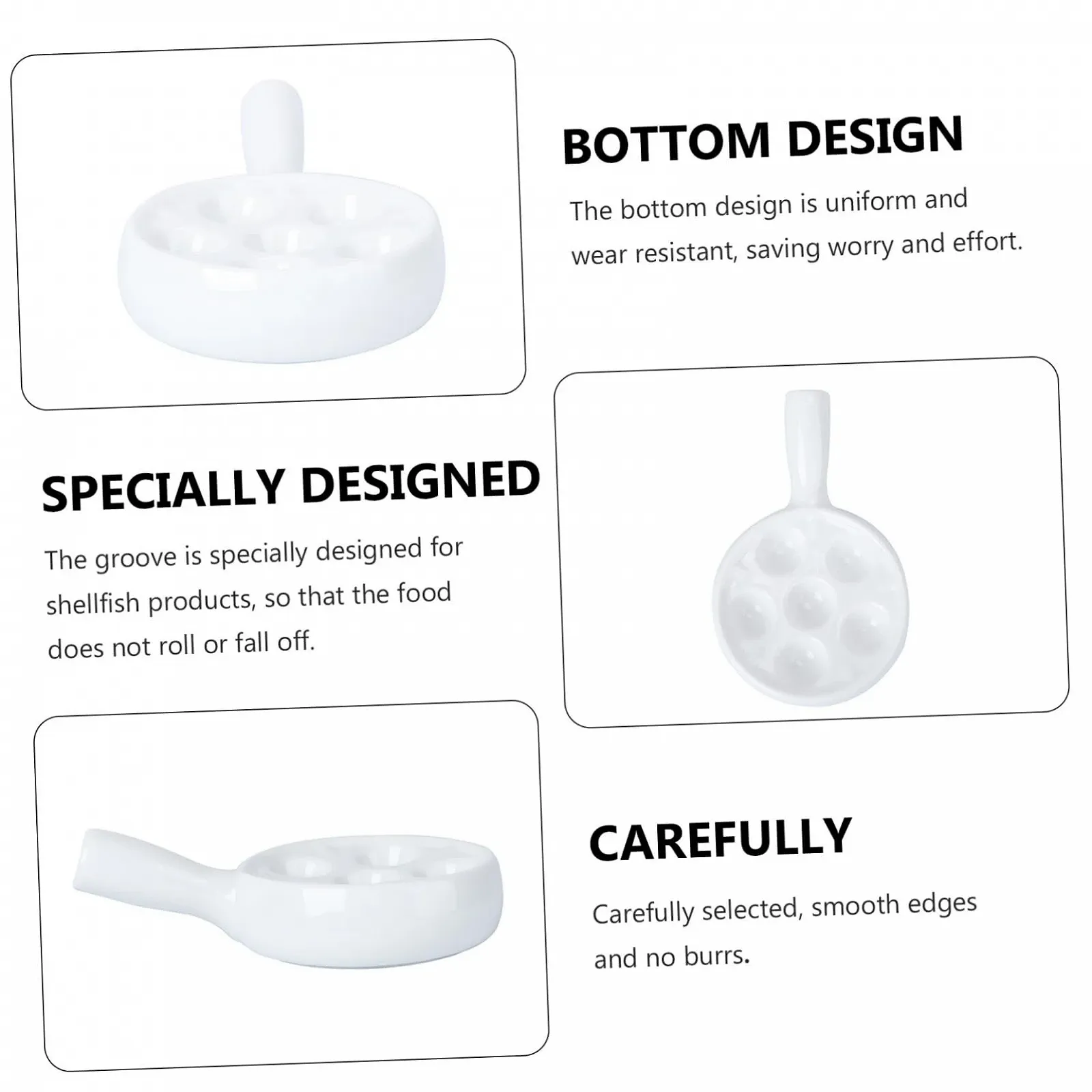 Форма для равликів VALICLUD Керамічна 6 отворів біла, фото №5 Форма для равликів VALICLUD Керамічна 6 отворів біла, фото №5