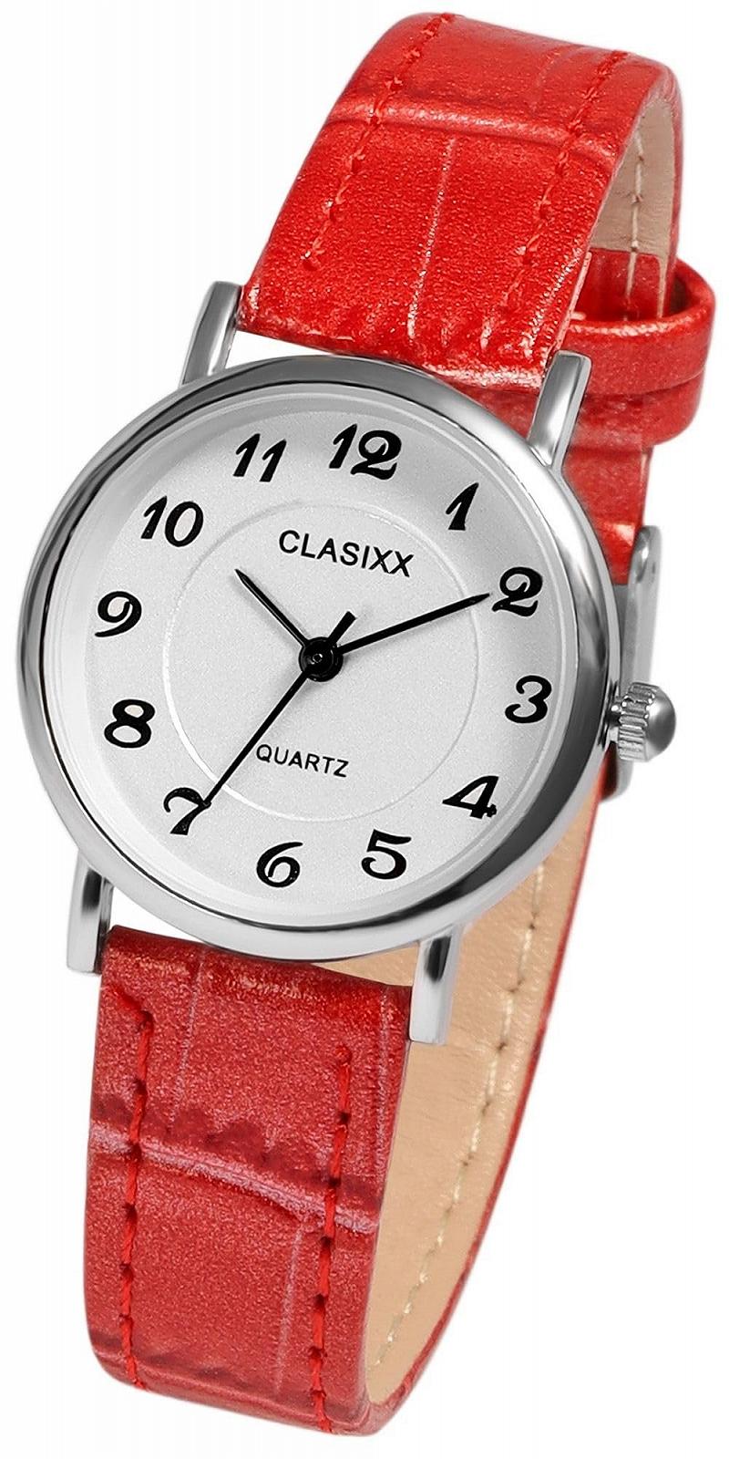 Жіночий годинник Clasixx Ремінець зі штучної шкіри, червоний, фото №4