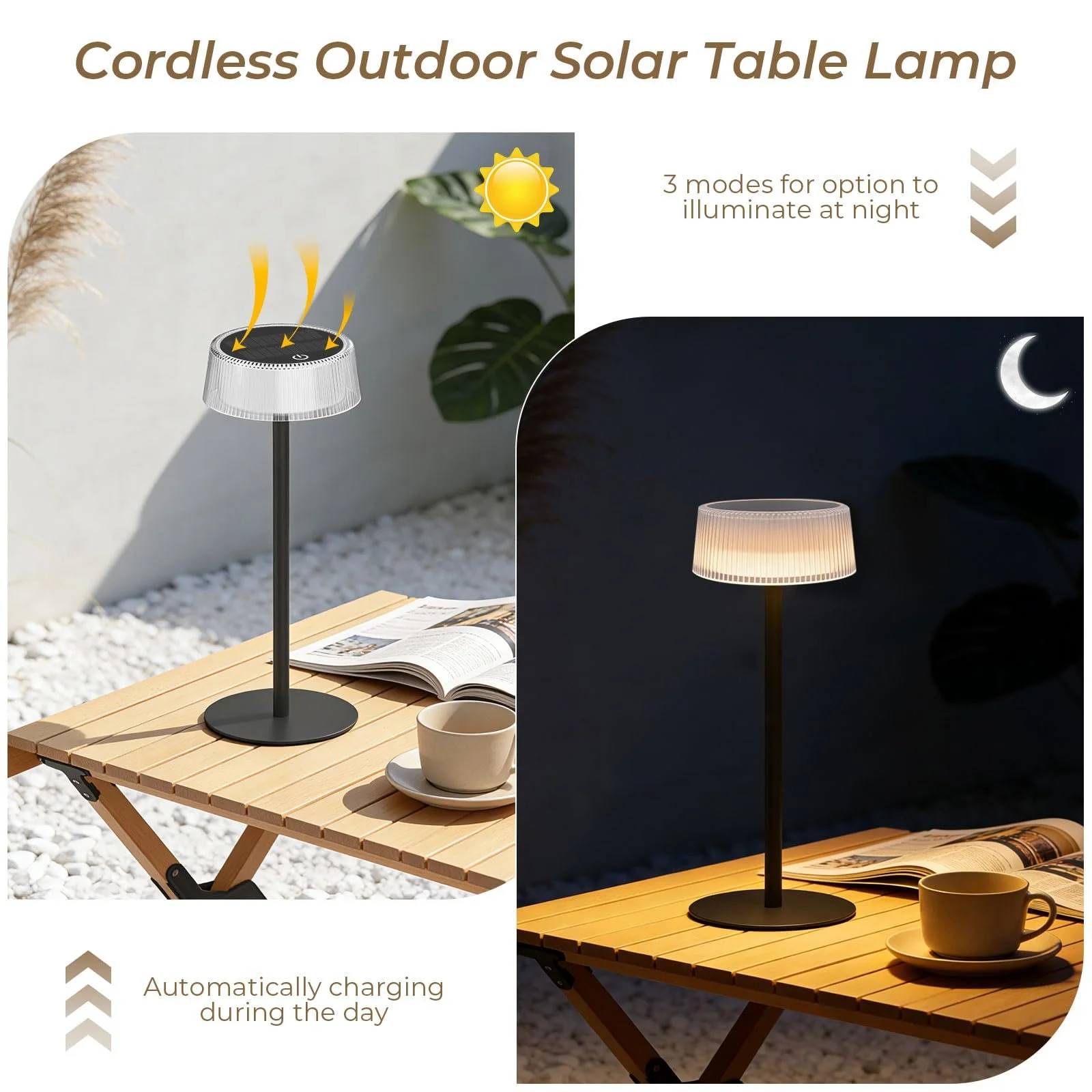 Настольная лампа Lacasa LED Аккумуляторная Солнечная 2 шт. IP67 3000K-6000K, фото №5