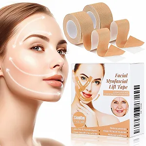 Тейп для обличчя 2 рулони 5 м x 2,5 см Тейп для підтяжки обличчя - Фото 1