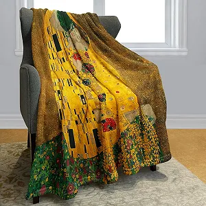 Плед YISUMEI Gustav Klimt The Kiss М'який Фланелевий Фліс 150 x 200 см synthetic.ua - Фото 1