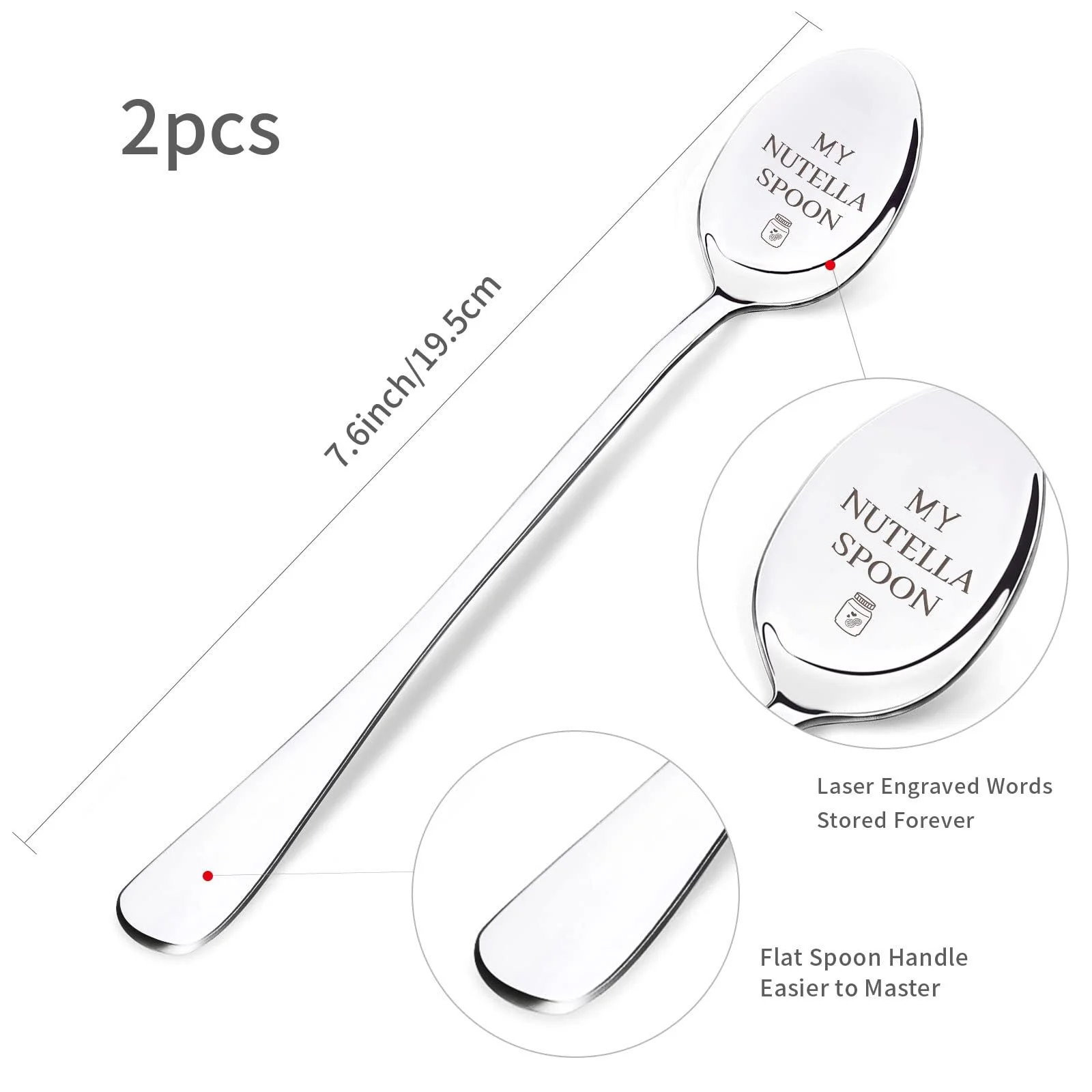 Ложка GLOBLELAND My Nutella Spoon, 2 шт, нержавеющая сталь, фото №2